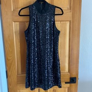 Guess M Sleeveless Sequined Black Lined Cocktail Dress - Perfect for Hol…